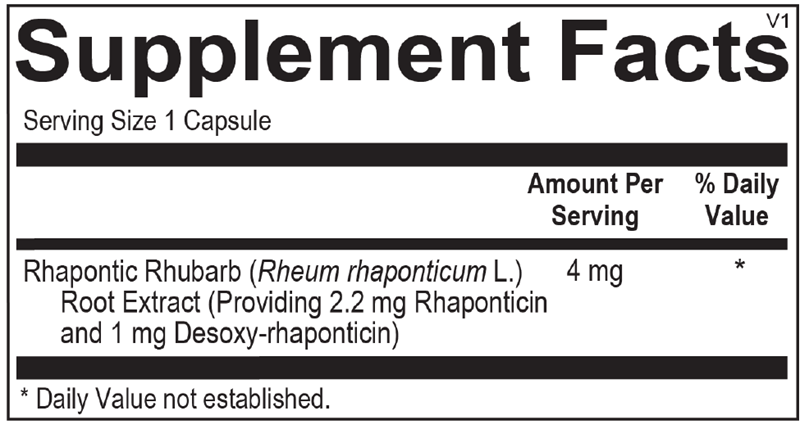 Rhubestryn Blister Packs supplement facts image